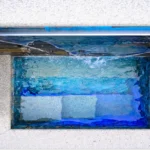 A close-up birds-eye view of the plunge pool showcasing how it looks inside