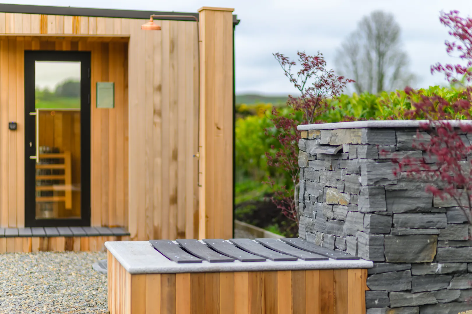 A view of the Sauna and Plunge Pool at Rosie's Cottage